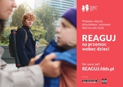 Plakaty promujące kampanię REAGUJ Fundacji Dajemy Dzieciom Siłę